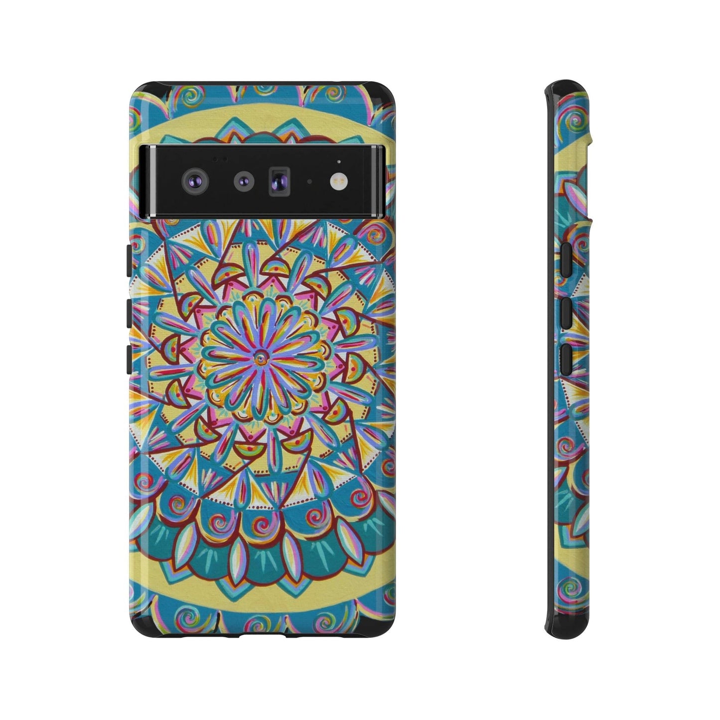 "Almandalayana" Art Phone Armor - Blue Flame Array Google Pixel 6 Pro / Glossy Phone Case