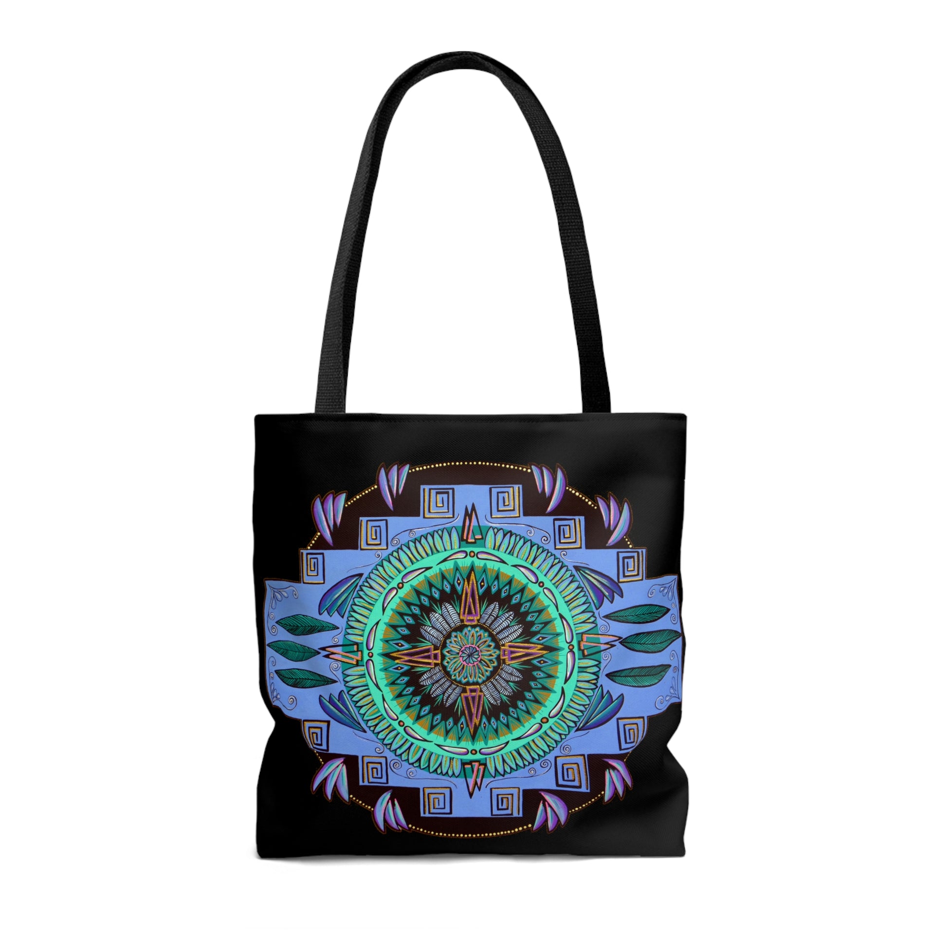 "Plumachakana" Tote Bag (All-Over-Print) - Blue Flame Array Bags