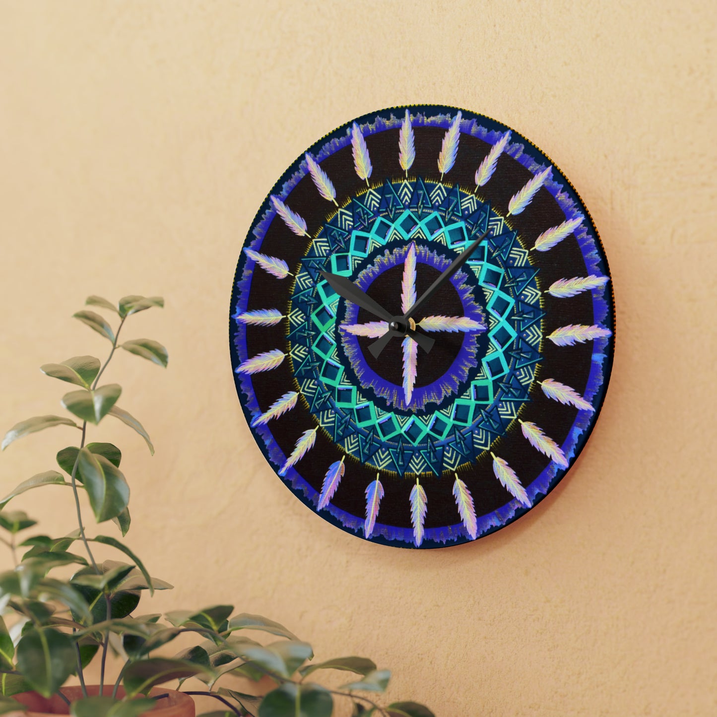 "Cuatro Vientos" Cosmic Clock - Blue Flame Array Home Decor