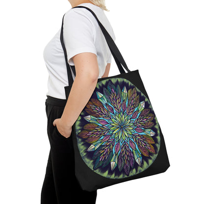 "Krystalhoja" Tote Bag (All-Over-Print) - Blue Flame Array Large Bags