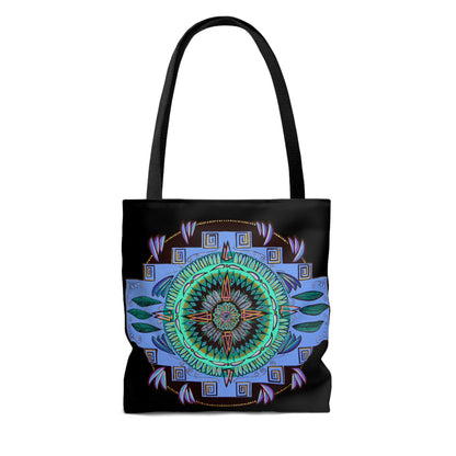 "Plumachakana" Tote Bag (All-Over-Print) - Blue Flame Array Bags