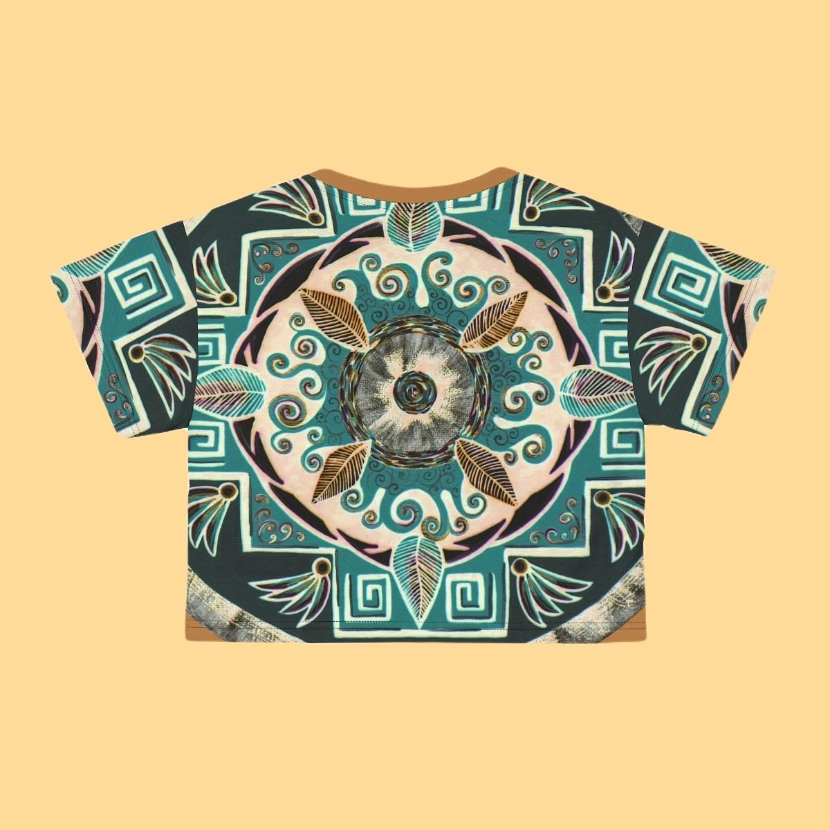 "Hojachakanazura" Crop Tee - Blue Flame Array All Over Prints