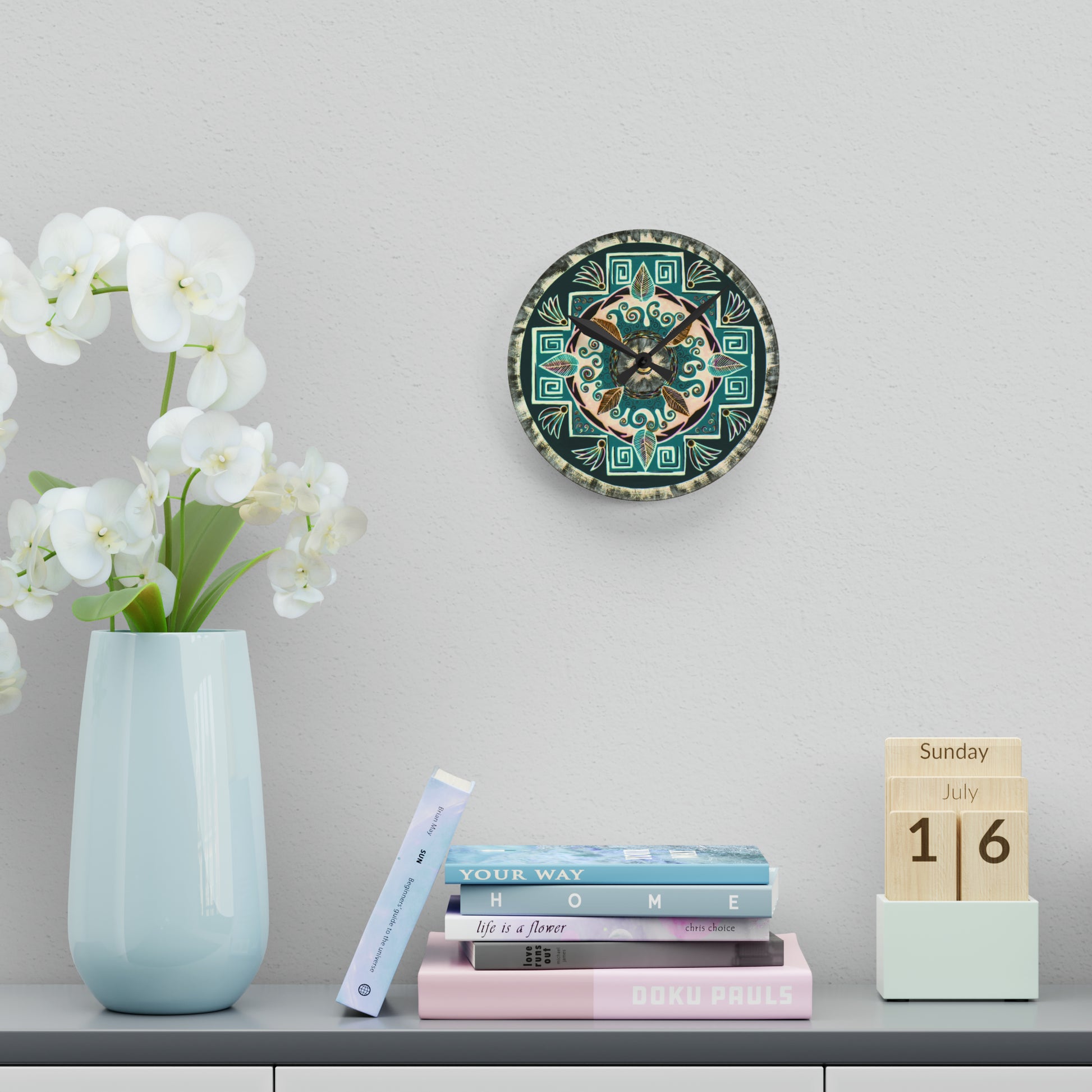 "Hojachakanazura" Cosmic Clock - Blue Flame Array Home Decor