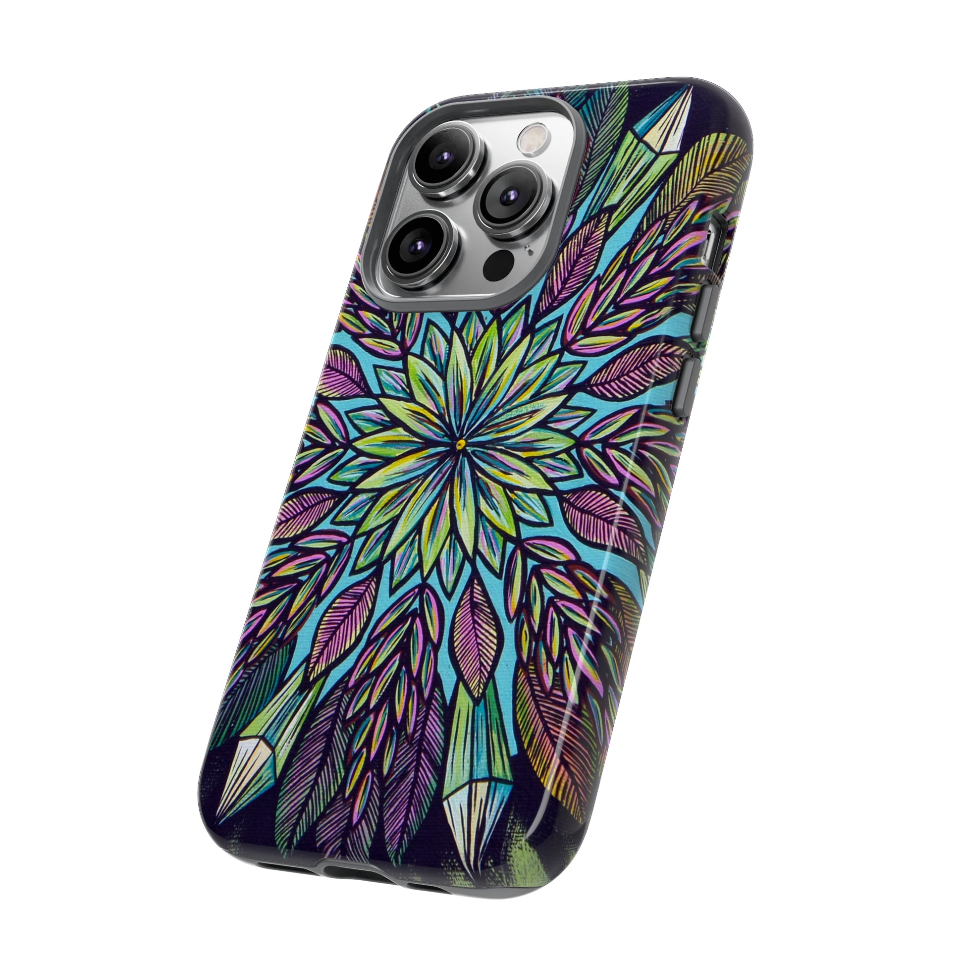 "Krystalhoja" Art Phone Armor - Blue Flame Array Phone Case