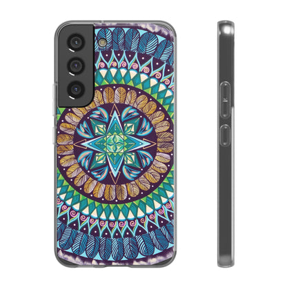 "AquilazurA Kryst'dala" Art Phone Armor (slim-fit) - Blue Flame Array Samsung Galaxy S22 Phone Case