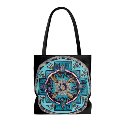 "Hojachakana" Tote Bag (All-Over-Print) - Blue Flame Array Bags