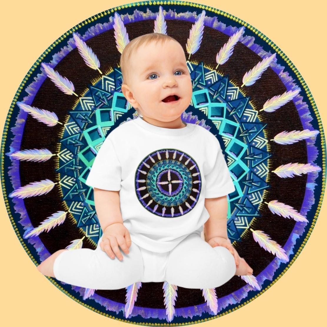 "Cuatro Vientos" Organic Baby Tee - Blue Flame Array Kids clothes