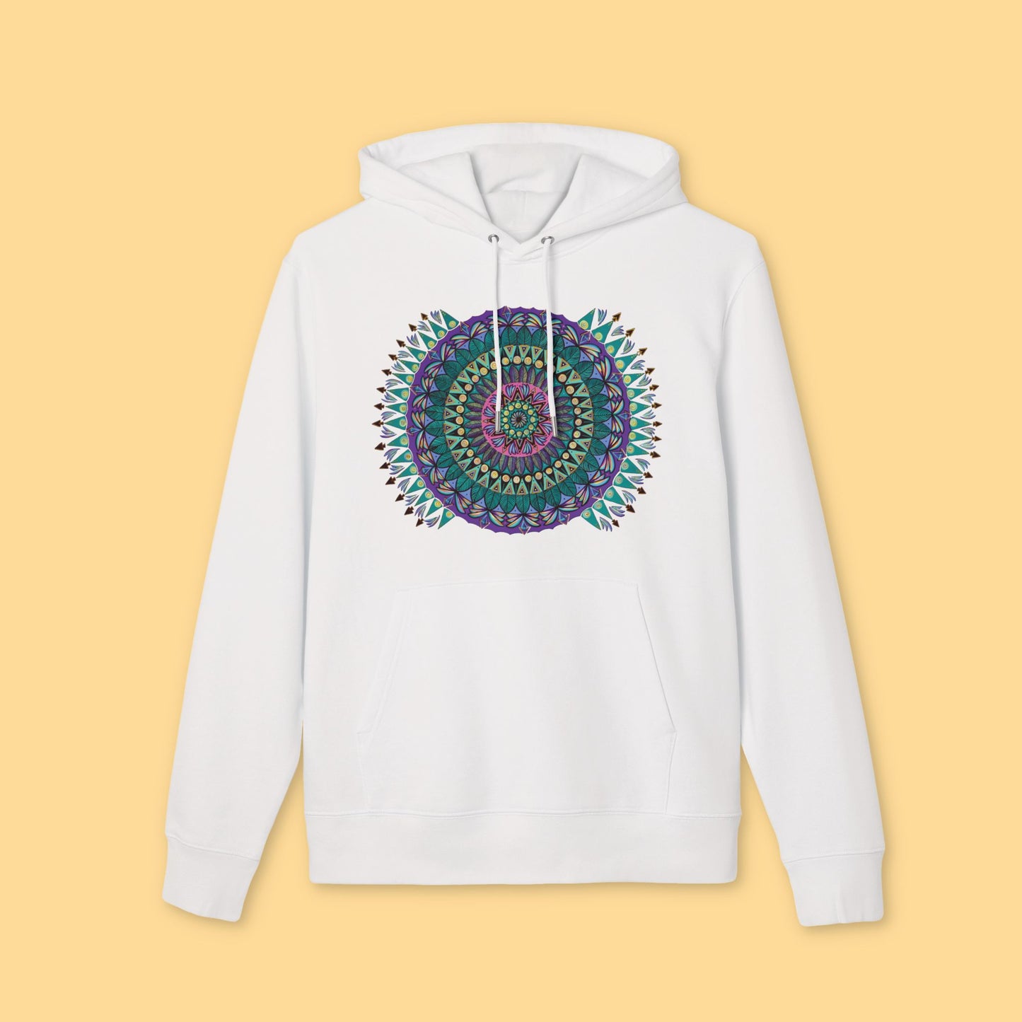 "Mandaladiosa" Organic Cruiser Hoodie (Font&Back Print)