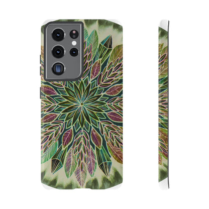 "Krystalhoja Verde" Art Phone Armor - Blue Flame Array Samsung Galaxy S21 Ultra / Glossy Phone Case