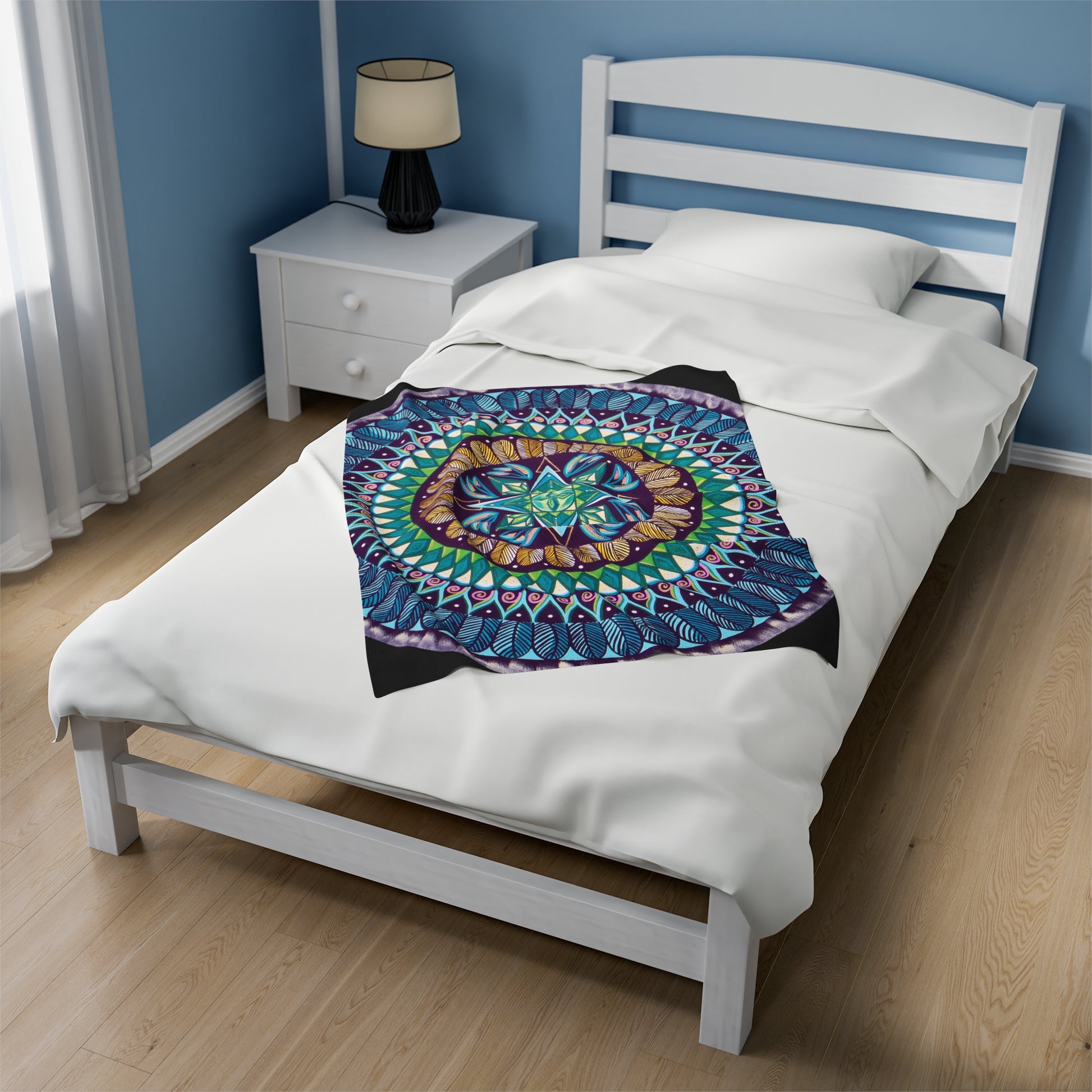 "AquilazurA Kryst'dala" Dreamcatcher Blanket - Blue Flame Array All Over Prints