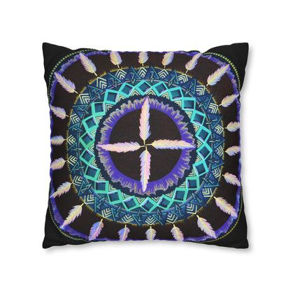 "Cuatro Vientos" Dreamcatcher Pillow Cover - Blue Flame Array Home Decor