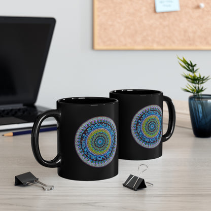 "Mandaquala" Black Ceramic Mug