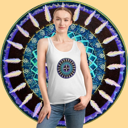 "Cuatro Vientos" Ladies Organic Tank Top - Blue Flame Array Tank Top