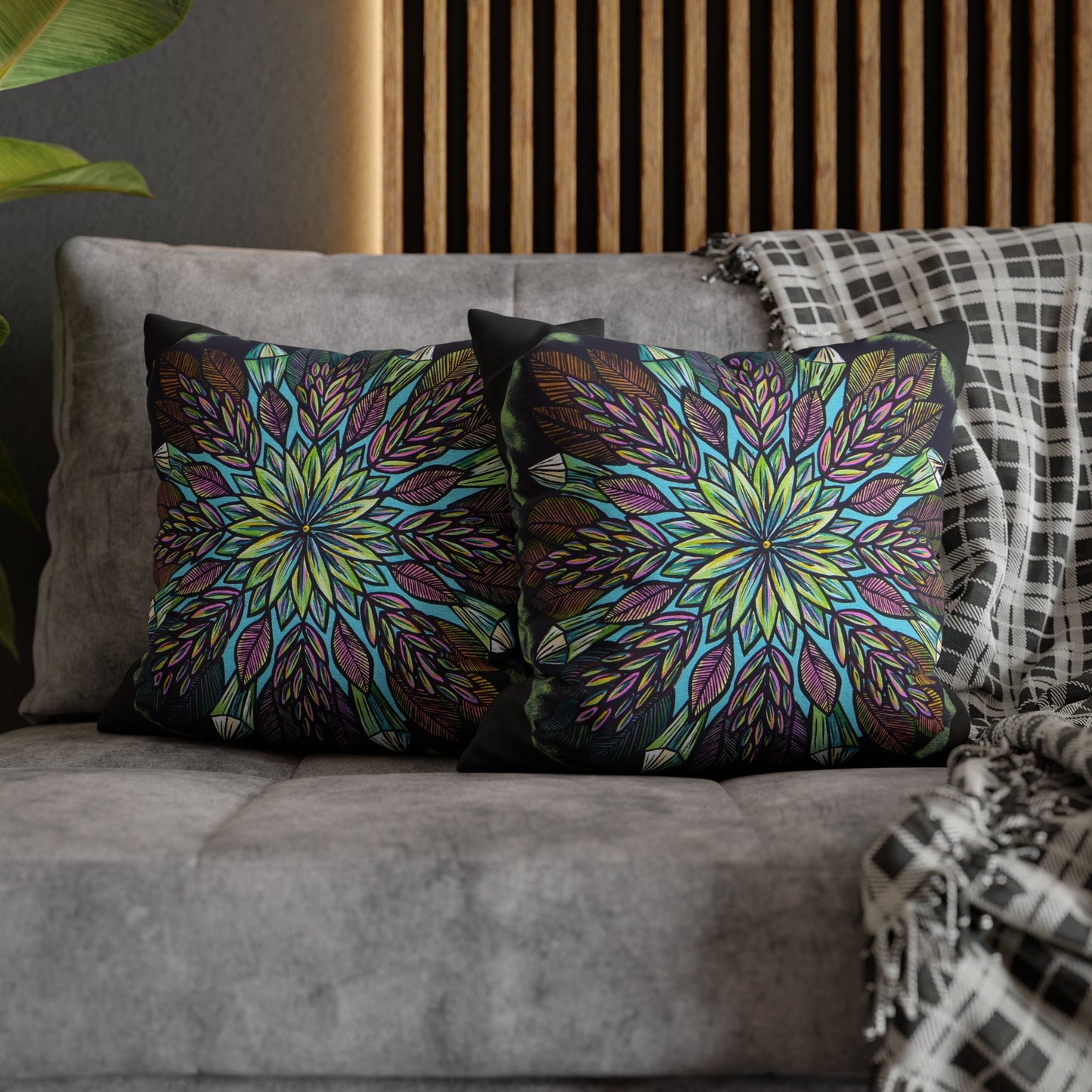 "Krystalhoja" Dreamcatcher Pillow Cover - Blue Flame Array Home Decor