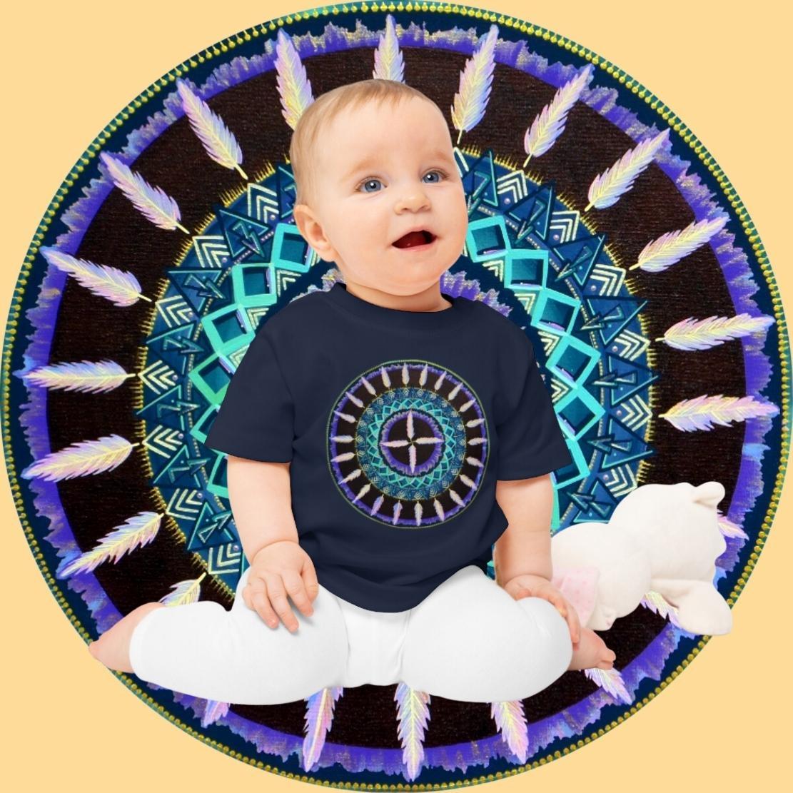 "Cuatro Vientos" Organic Baby Tee - Blue Flame Array Kids clothes