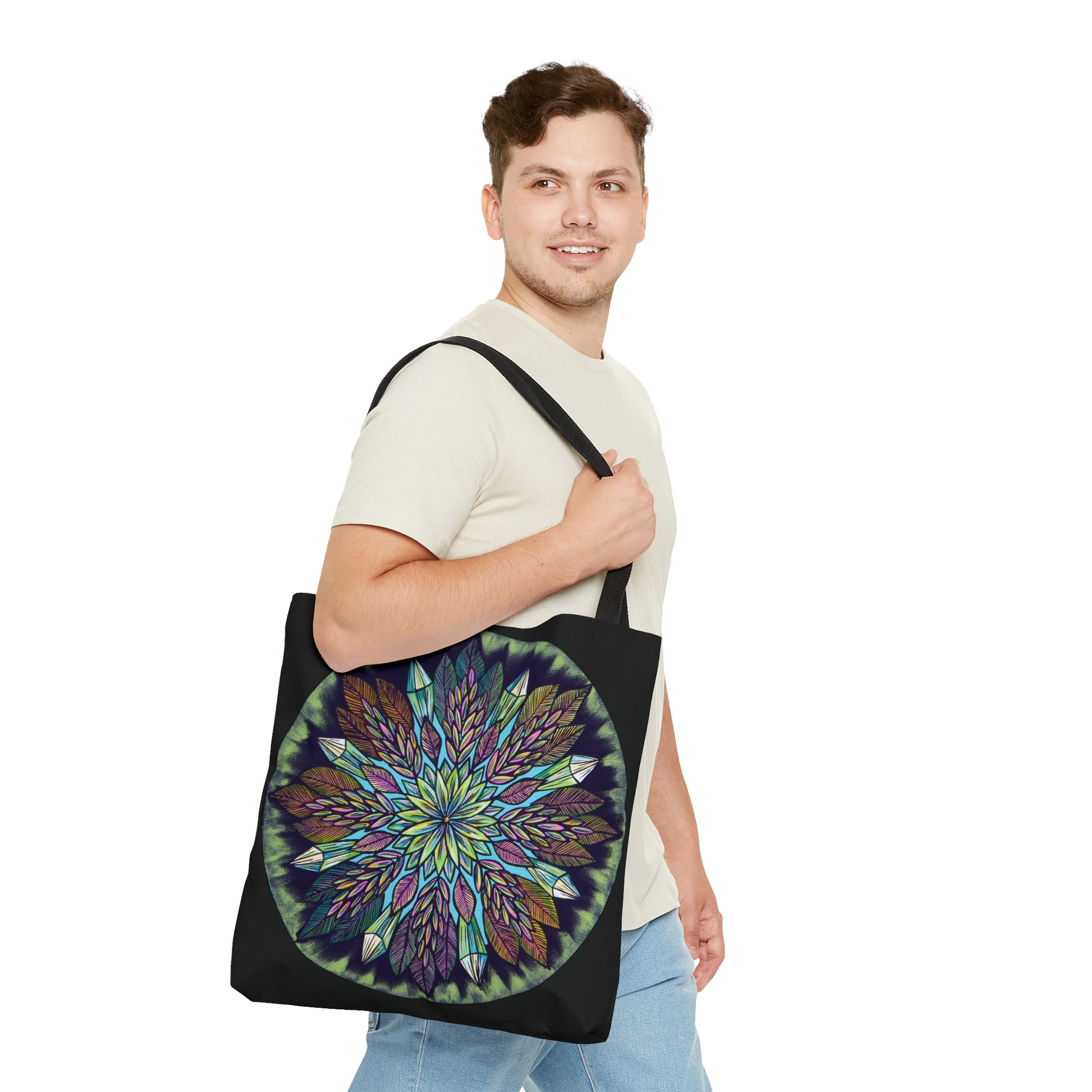 "Krystalhoja" Tote Bag (All-Over-Print) - Blue Flame Array Bags