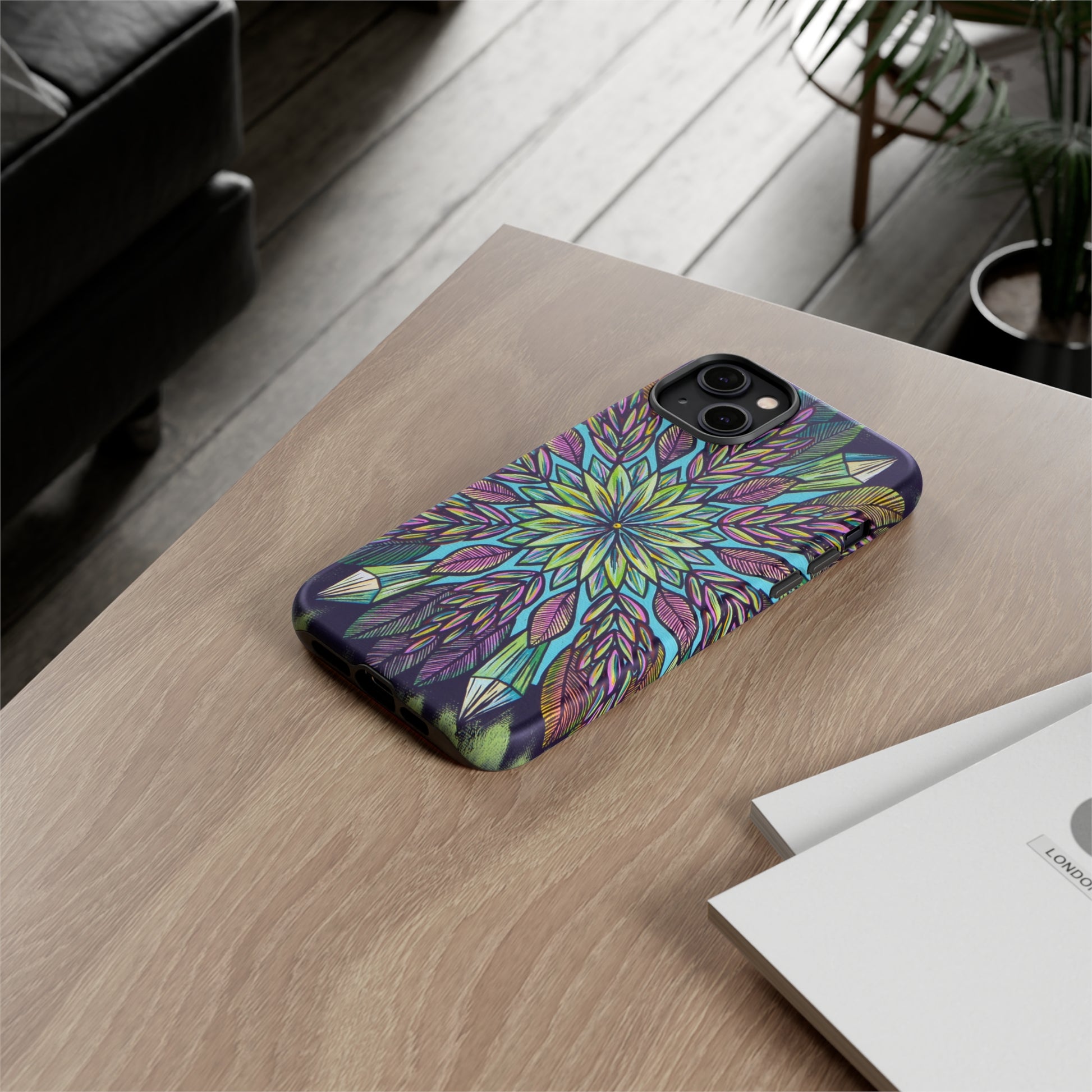 "Krystalhoja" Art Phone Armor - Blue Flame Array Phone Case