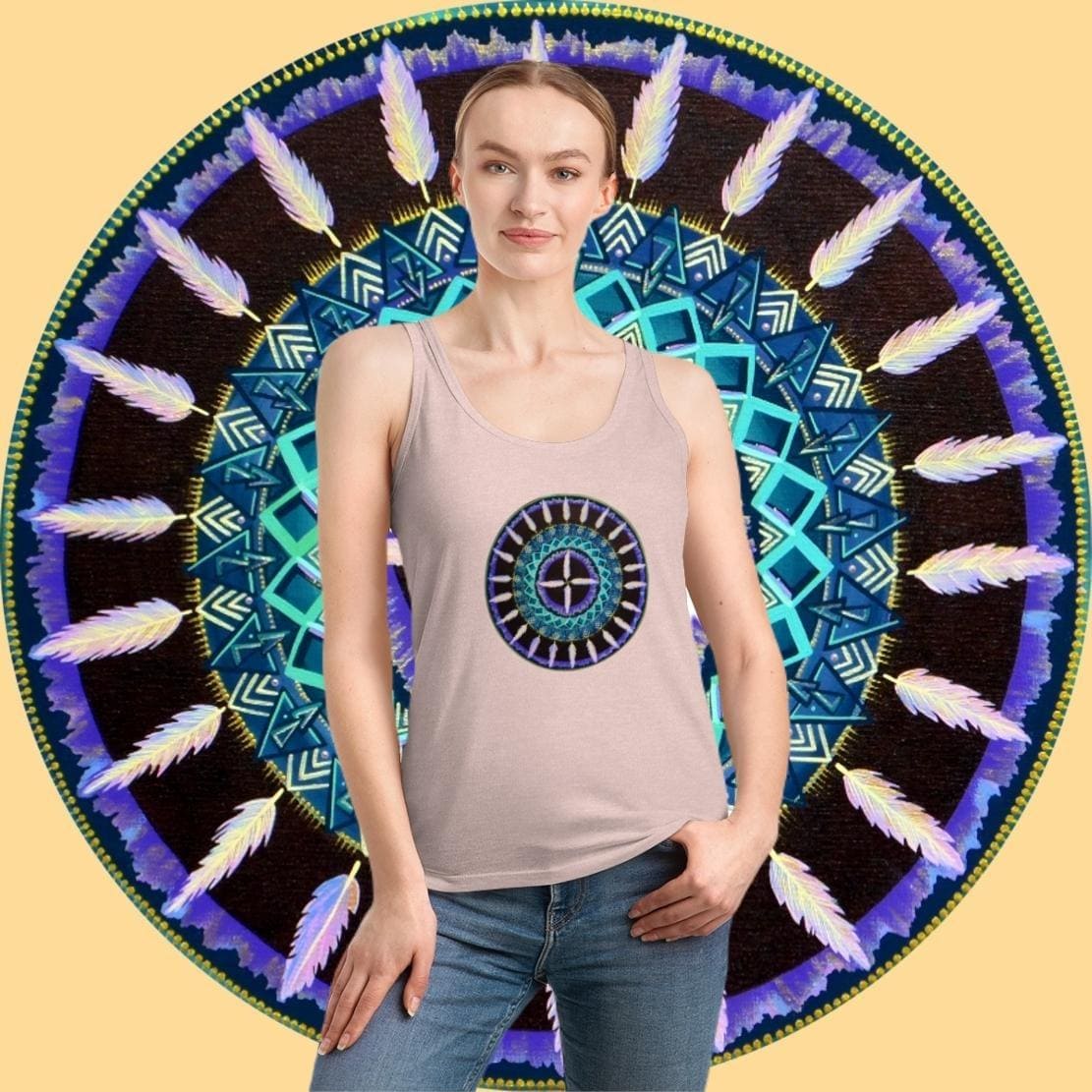 "Cuatro Vientos" Ladies Organic Tank Top - Blue Flame Array Tank Top