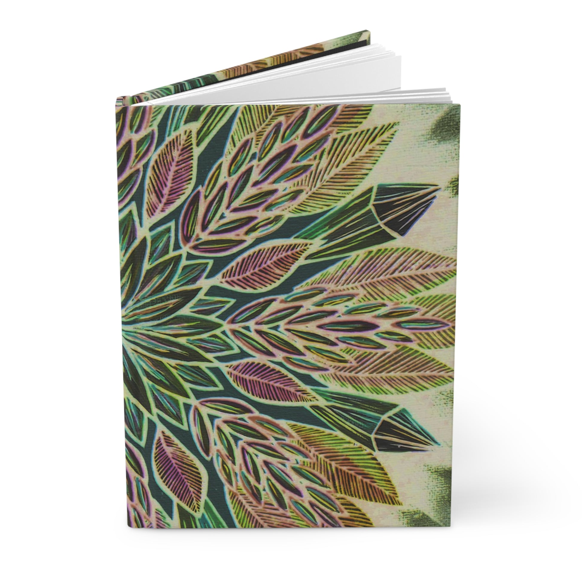 "Krystalhoja Verde" Hardcover Journal - Blue Flame Array Paper products