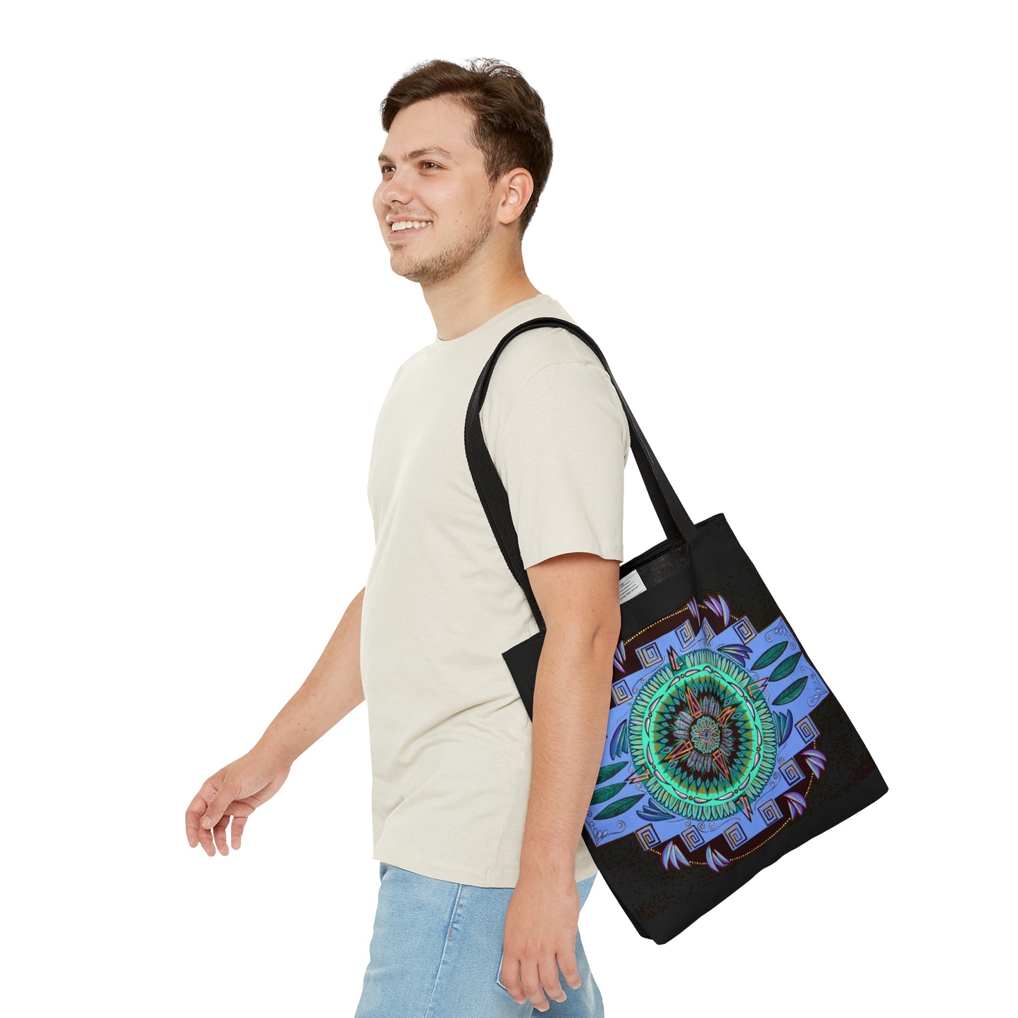 "Plumachakana" Tote Bag (All-Over-Print) - Blue Flame Array Bags