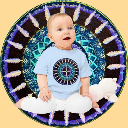 "Cuatro Vientos" Organic Baby Tee - Blue Flame Array Kids clothes