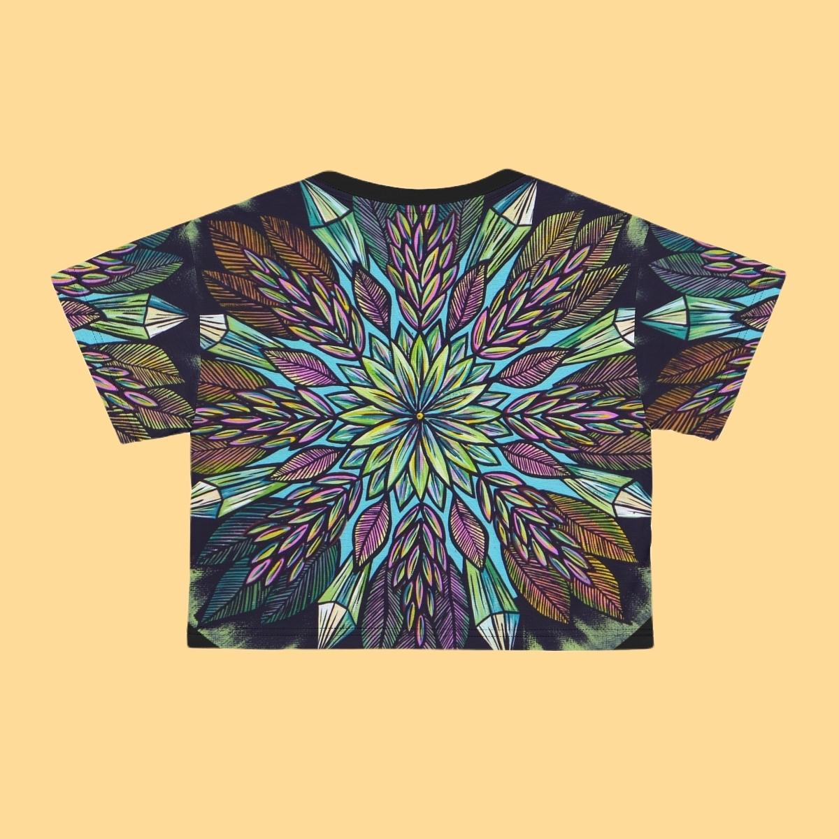 "Krystalhoja" Crop Tee - Blue Flame Array All Over Prints