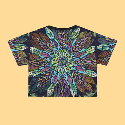 "Krystalhoja" Crop Tee - Blue Flame Array All Over Prints