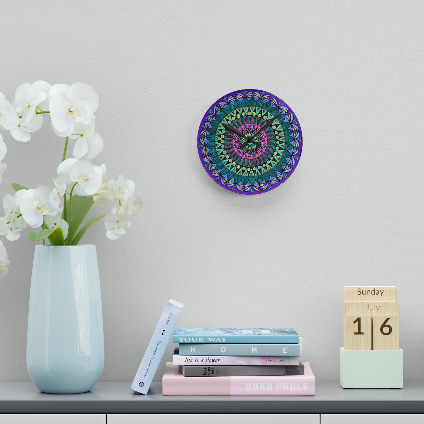 "Mandaladiosa" Cosmic Clock - Blue Flame Array Home Decor