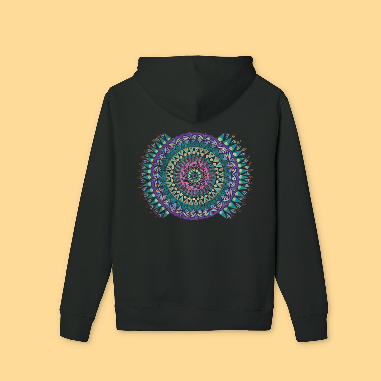 "Mandaladiosa" Organic Cruiser Hoodie (Font&Back Print)