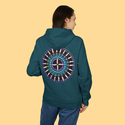 "Cuatro Vientos" Organic Cruiser Hoodie (Font&Back Print)