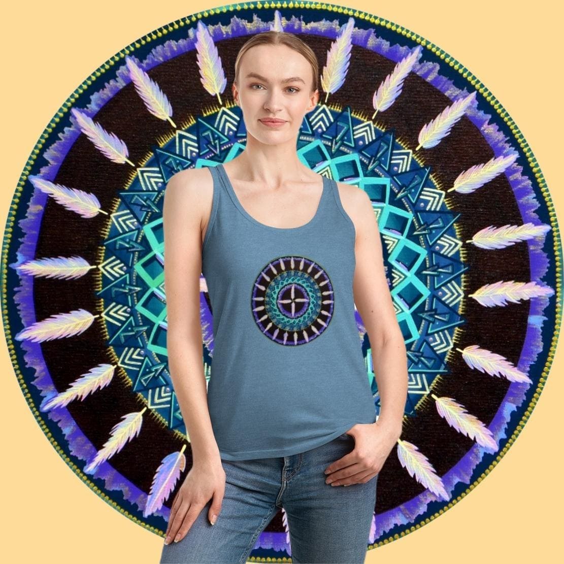 "Cuatro Vientos" Ladies Organic Tank Top - Blue Flame Array Tank Top