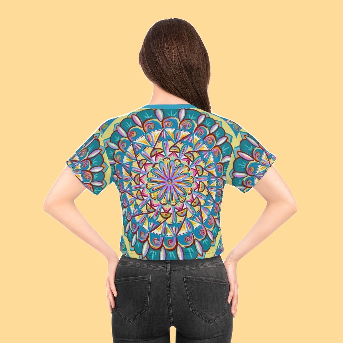 "Almandalayana" Crop Tee - Blue Flame Array All Over Prints