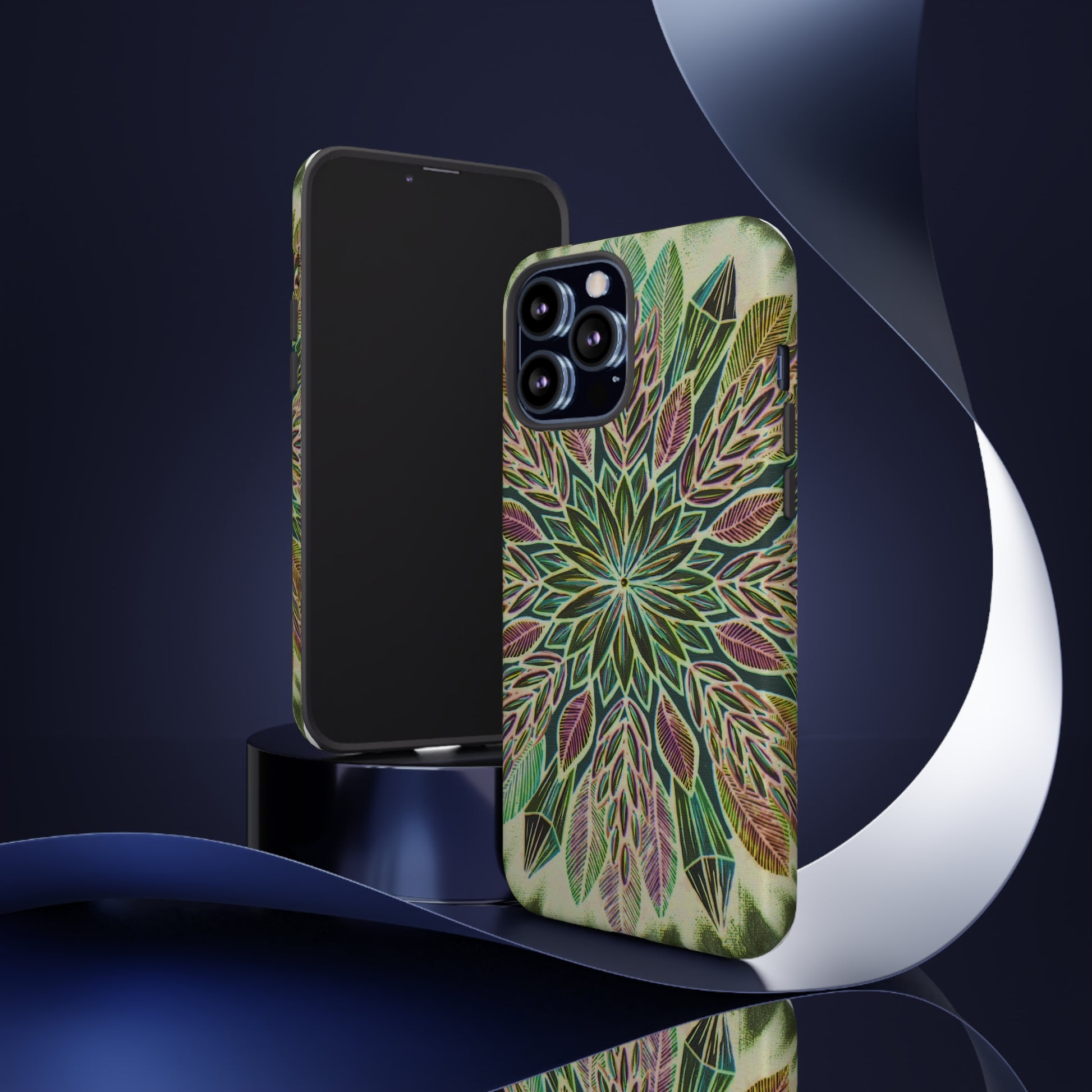 "Krystalhoja Verde" Art Phone Armor - Blue Flame Array Phone Case