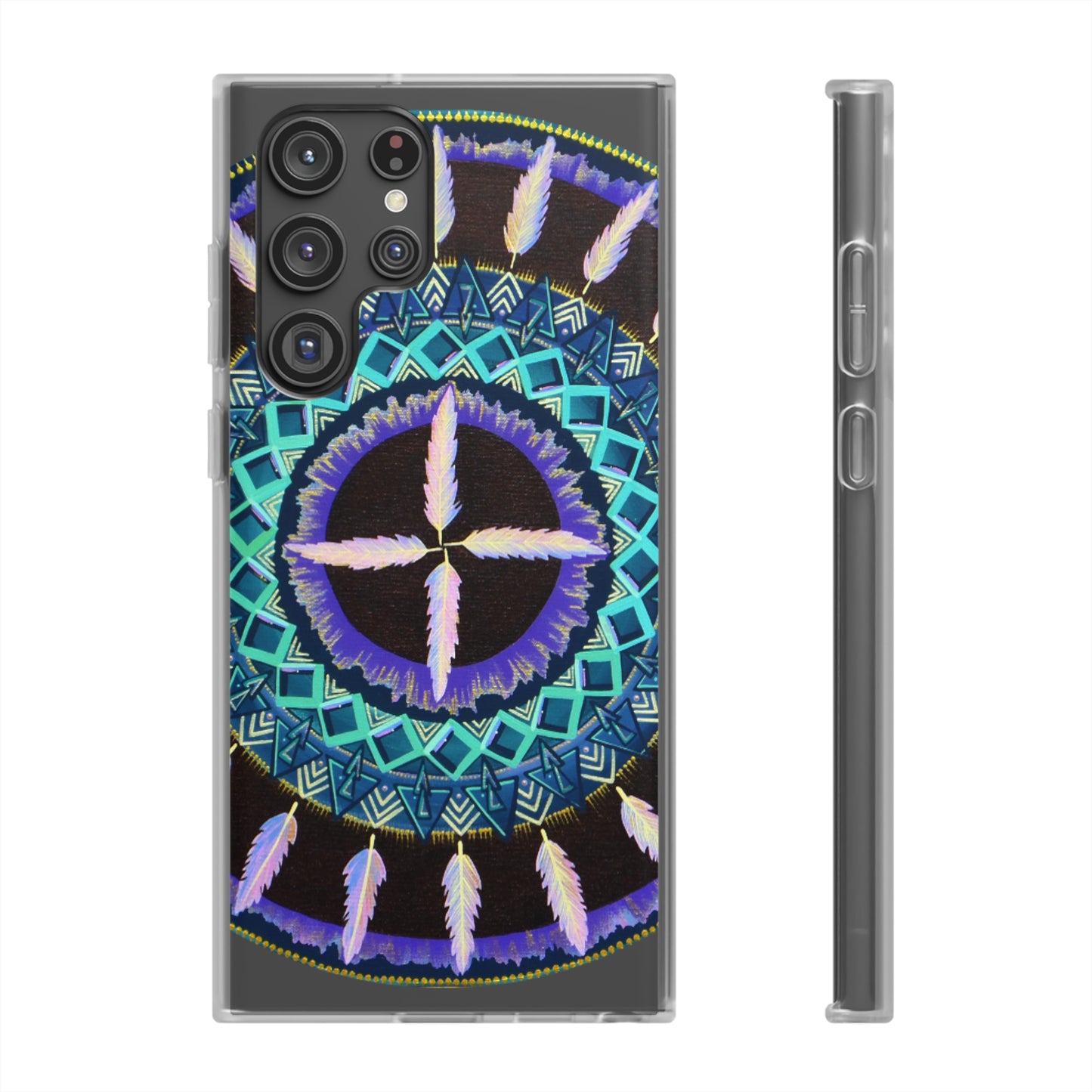 "Cuatro Vientos" Art Phone Armor (slim-fit) - Blue Flame Array Samsung Galaxy S22 Ultra with gift packaging Phone Case