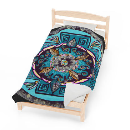 "Hojachakana" Dreamcatcher Blanket - Blue Flame Array All Over Prints