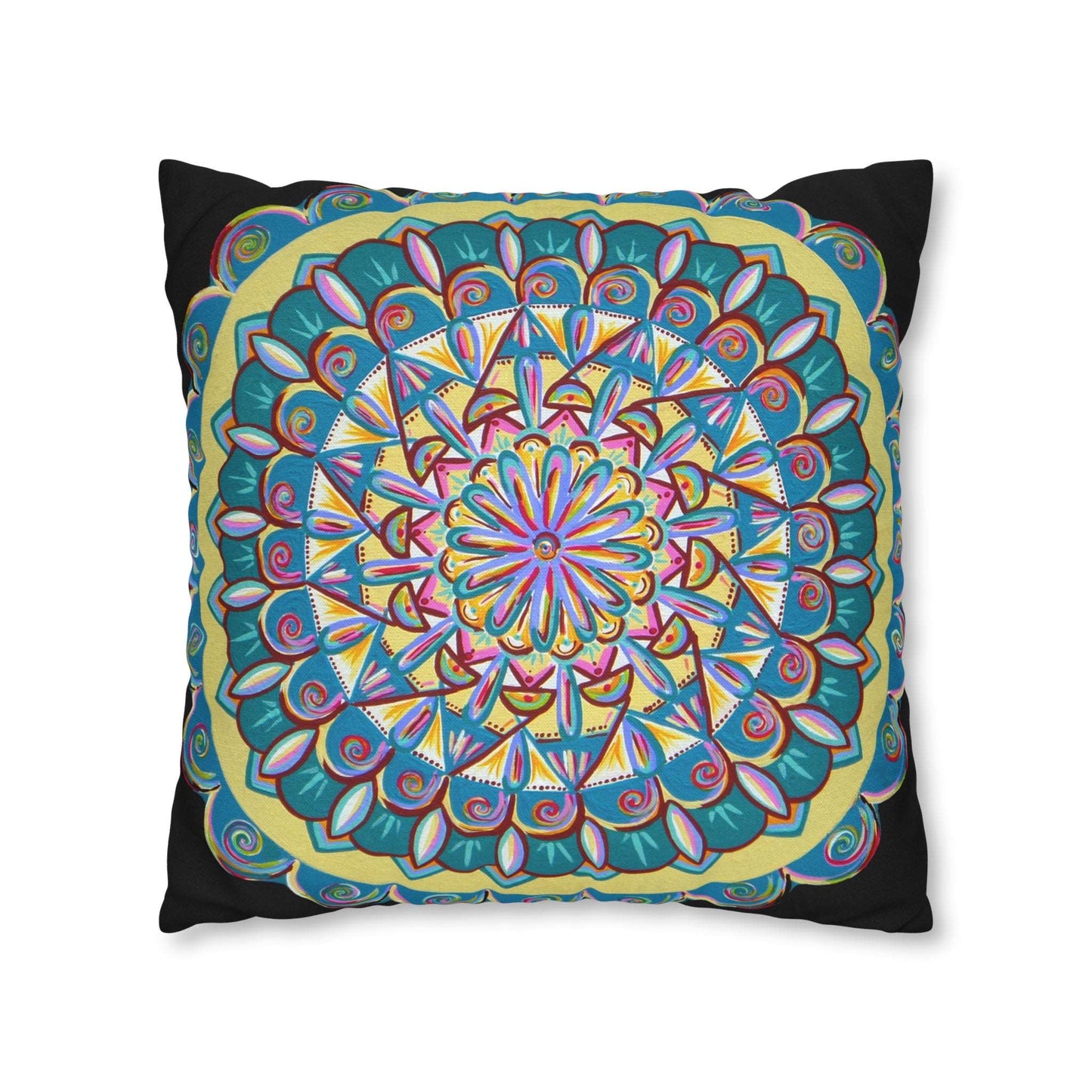 "Almandalayana" Dreamcatcher Pillow Cover - Blue Flame Array Home Decor