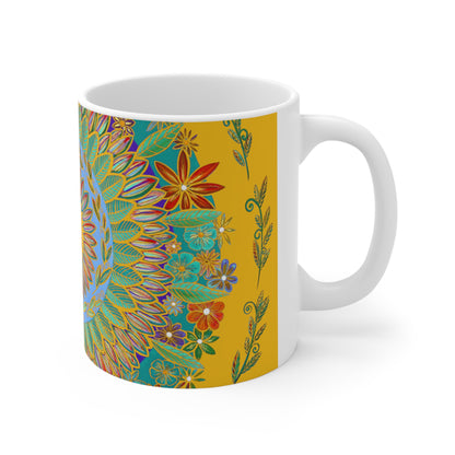 "Mandalavidorada" White Ceramic Mug