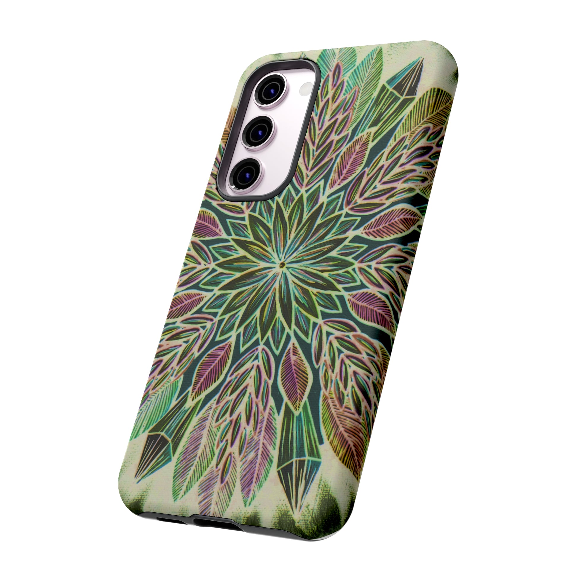 "Krystalhoja Verde" Art Phone Armor - Blue Flame Array Phone Case