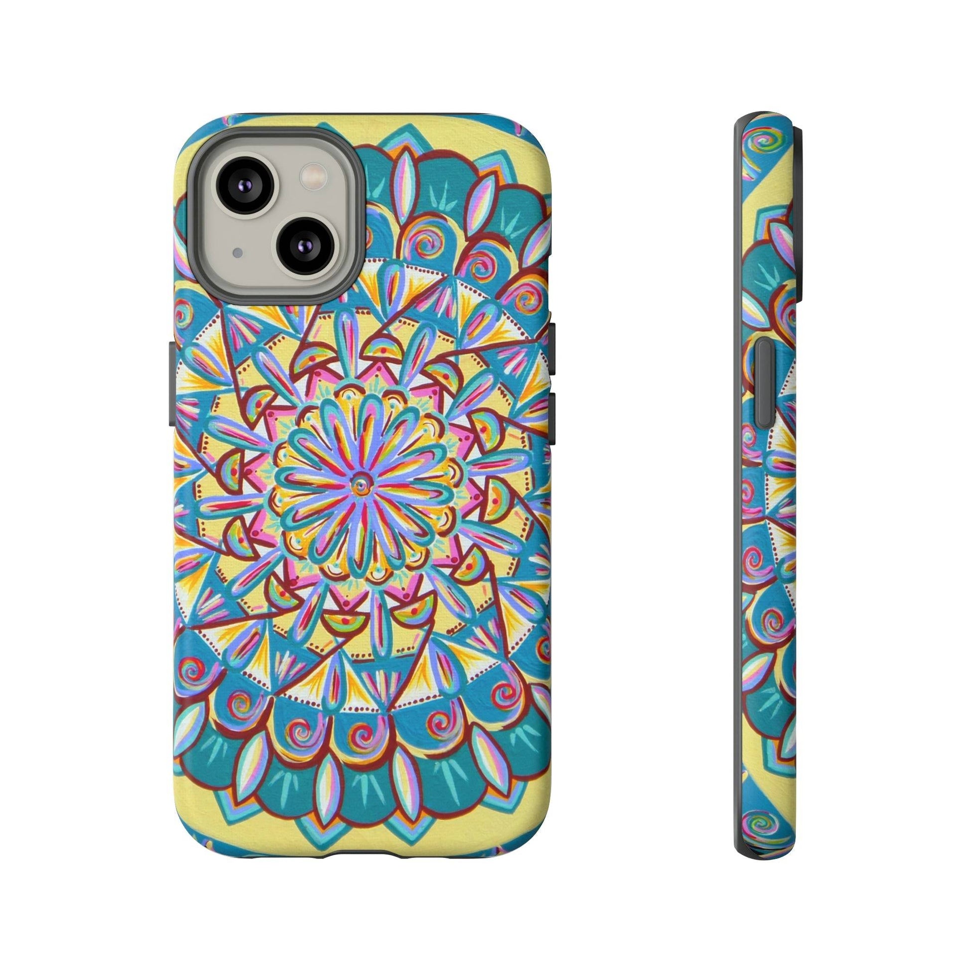 "Almandalayana" Art Phone Armor - Blue Flame Array iPhone 14 / Matte Phone Case