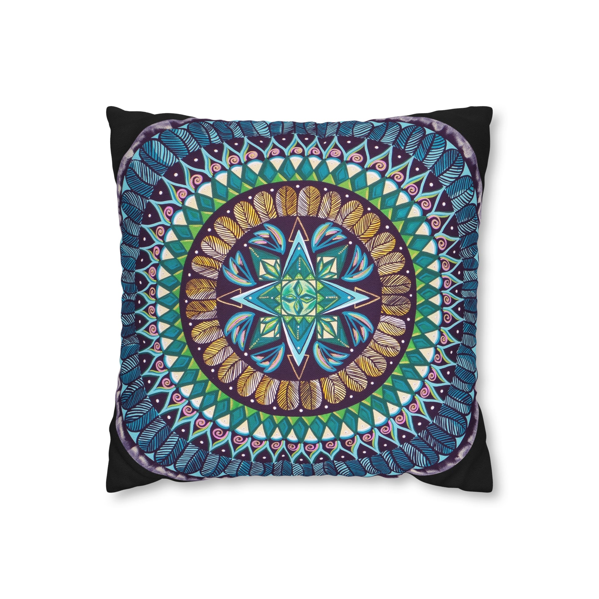 "AquilazurA Kryst'dala" Dreamcatcher Pillow Cover - Blue Flame Array Home Decor