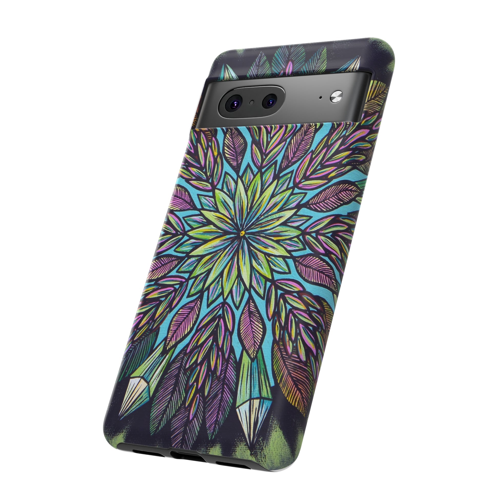 "Krystalhoja" Art Phone Armor - Blue Flame Array Phone Case