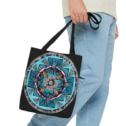 "Hojachakana" Tote Bag (All-Over-Print) - Blue Flame Array Small Bags