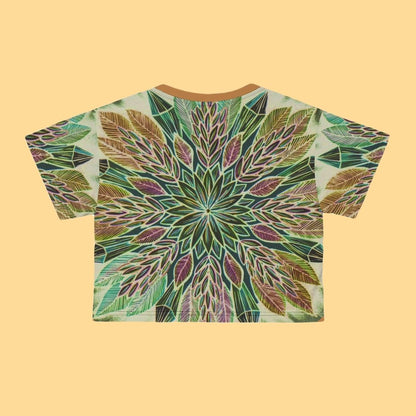 "Krystalhoja Verde" Crop Tee - Blue Flame Array All Over Prints