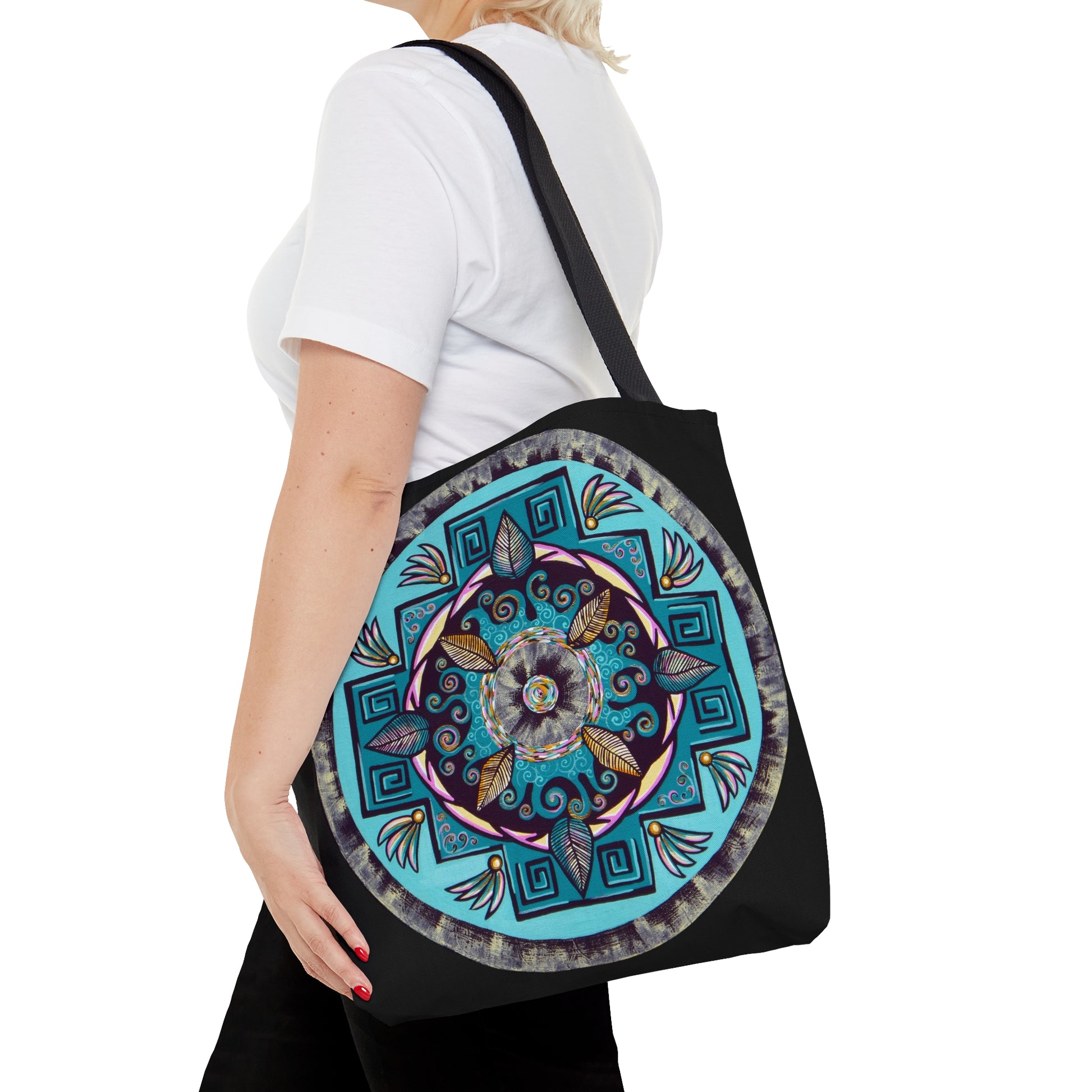 "Hojachakana" Tote Bag (All-Over-Print) - Blue Flame Array Medium Bags