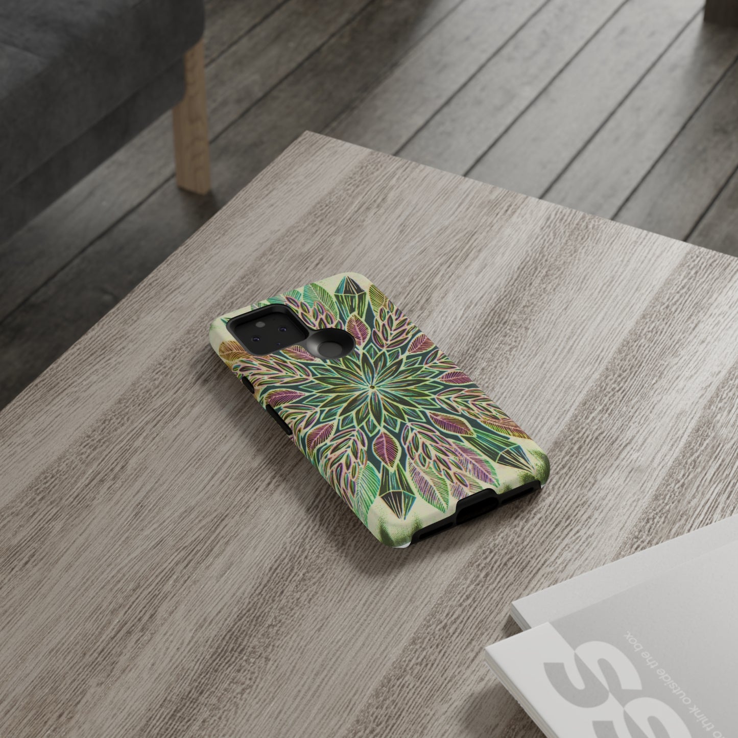 "Krystalhoja Verde" Art Phone Armor - Blue Flame Array Phone Case