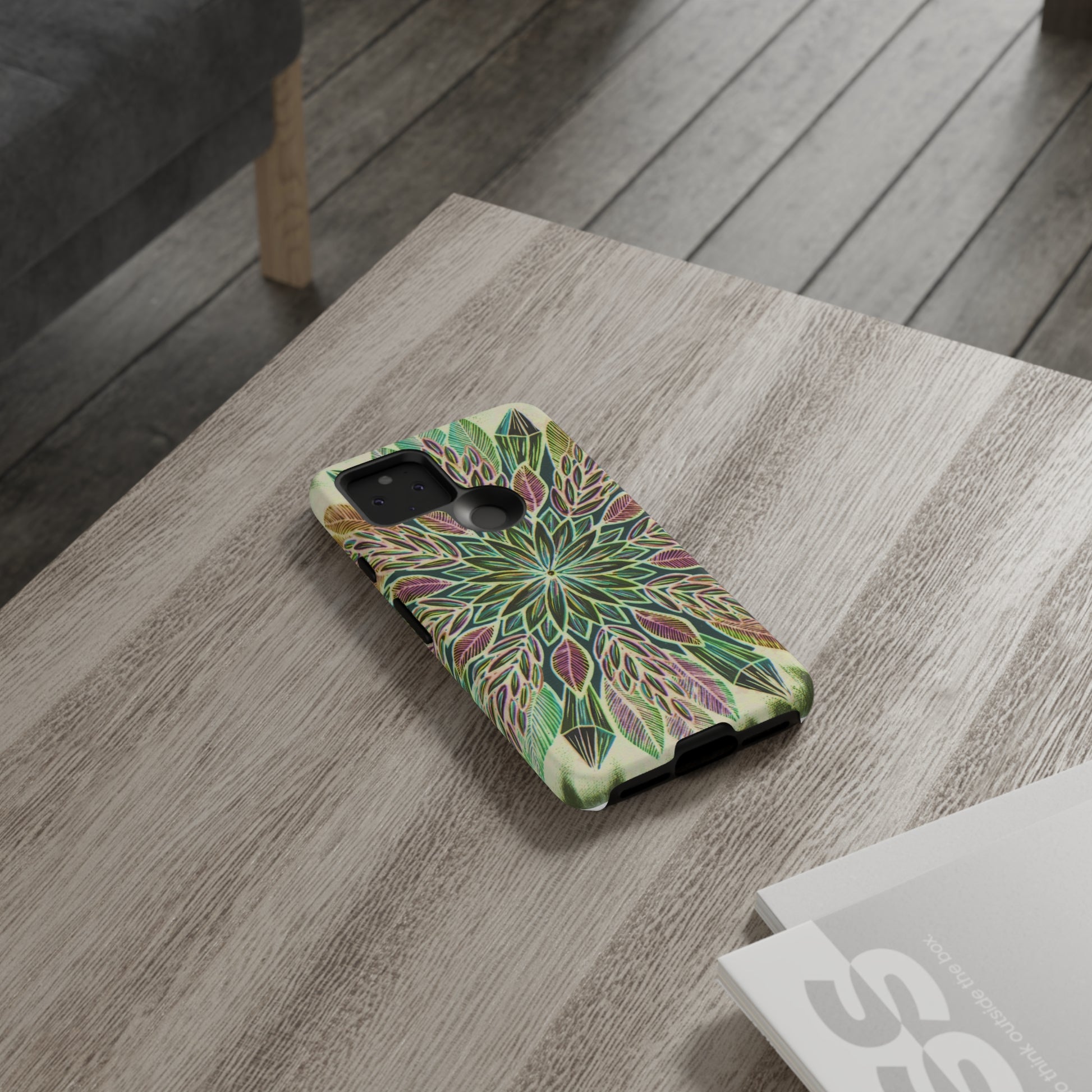 "Krystalhoja Verde" Art Phone Armor - Blue Flame Array Phone Case