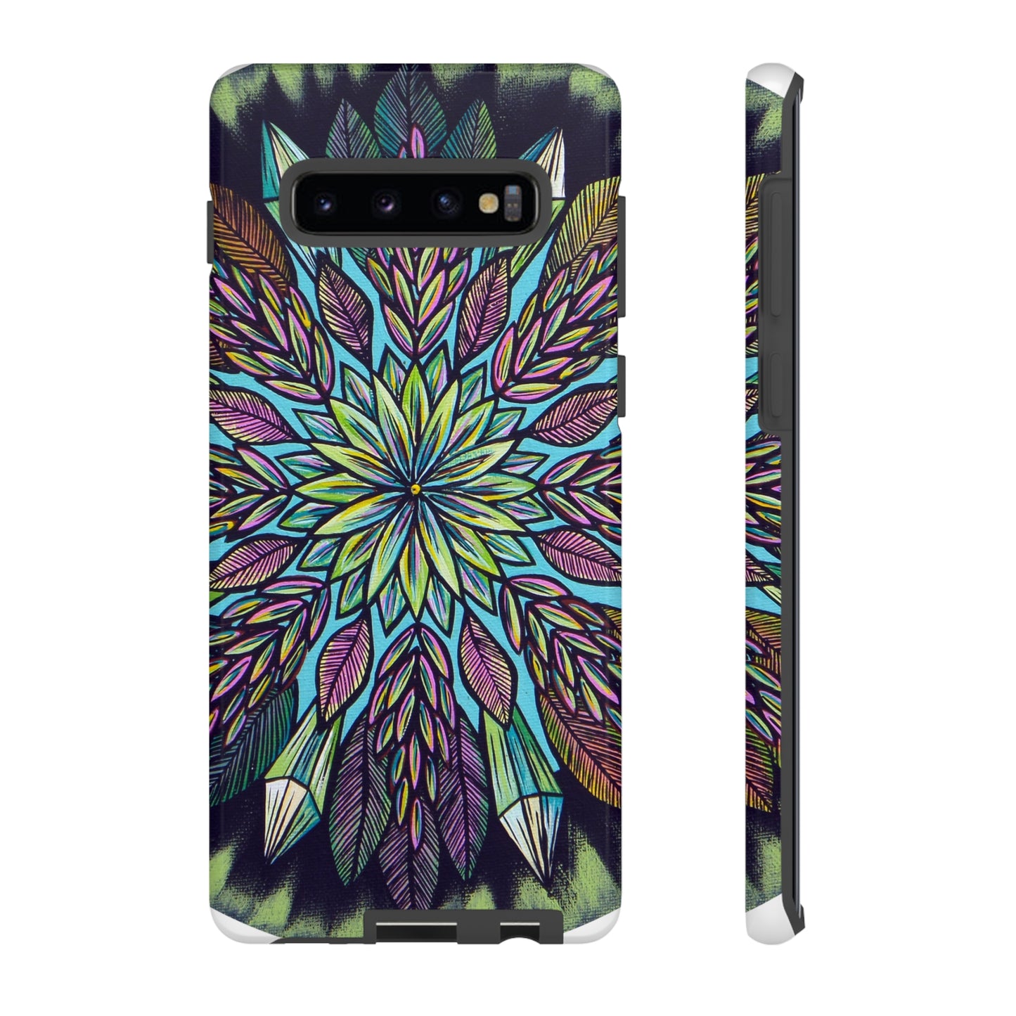 "Krystalhoja" Art Phone Armor - Blue Flame Array Samsung Galaxy S10 Plus / Glossy Phone Case