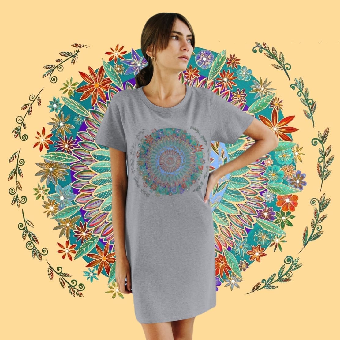 "Mandalavida" Organic T-Shirt Dress