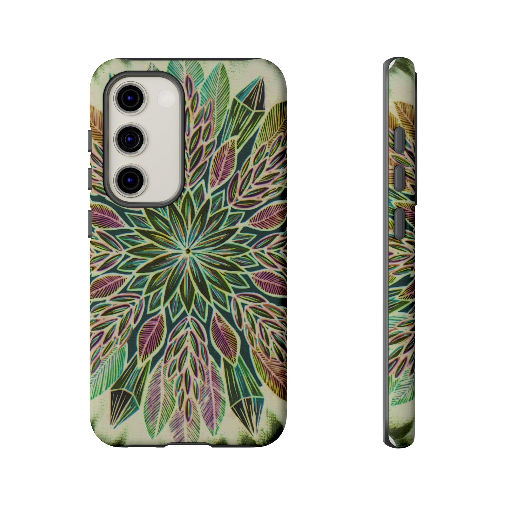 "Krystalhoja Verde" Art Phone Armor - Blue Flame Array Samsung Galaxy S23 / Matte Phone Case