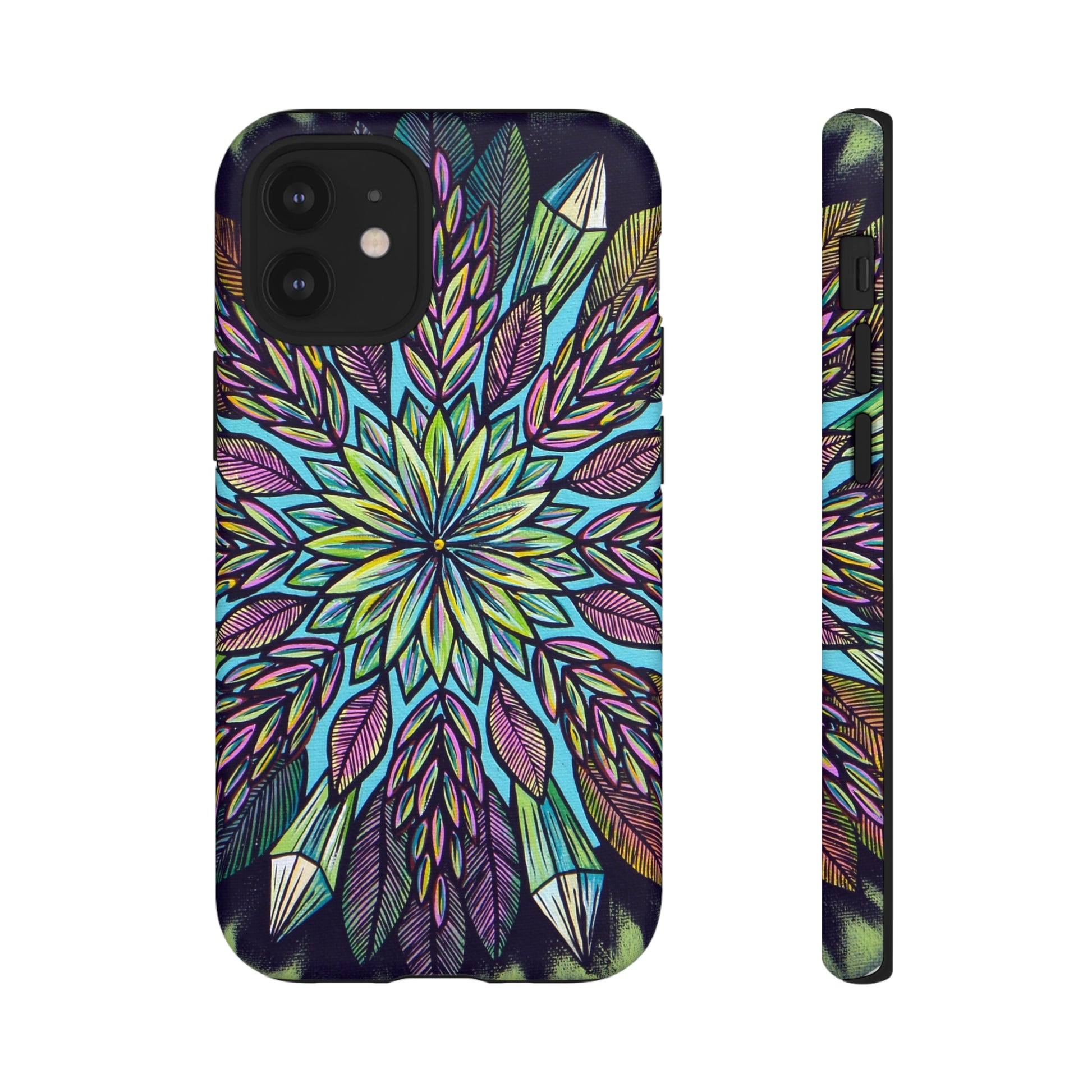 "Krystalhoja" Art Phone Armor - Blue Flame Array iPhone 12 Mini / Matte Phone Case